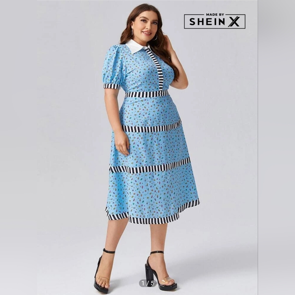 House of Pep X Shein Collab Allover Pill Print Shirt Dress